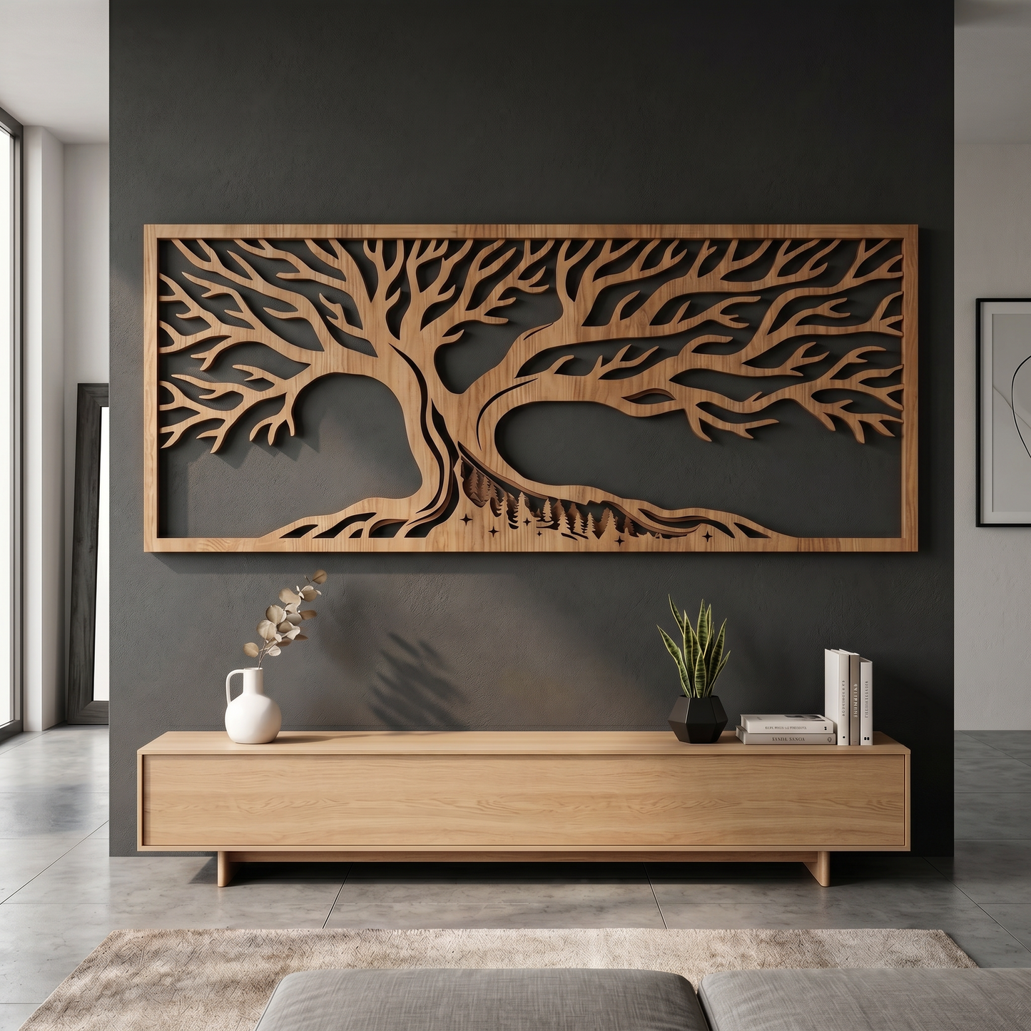 Tree of forest Mero Brown oak wall decor