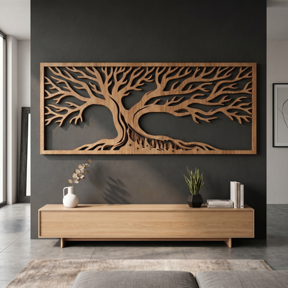 Tree of forest Mero Brown oak wall decor