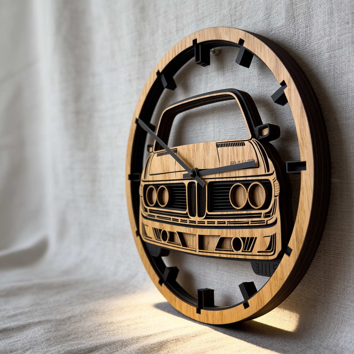 Bavaria Coupé – 3D Oak Wood Wall Clock (T-Tatra)
