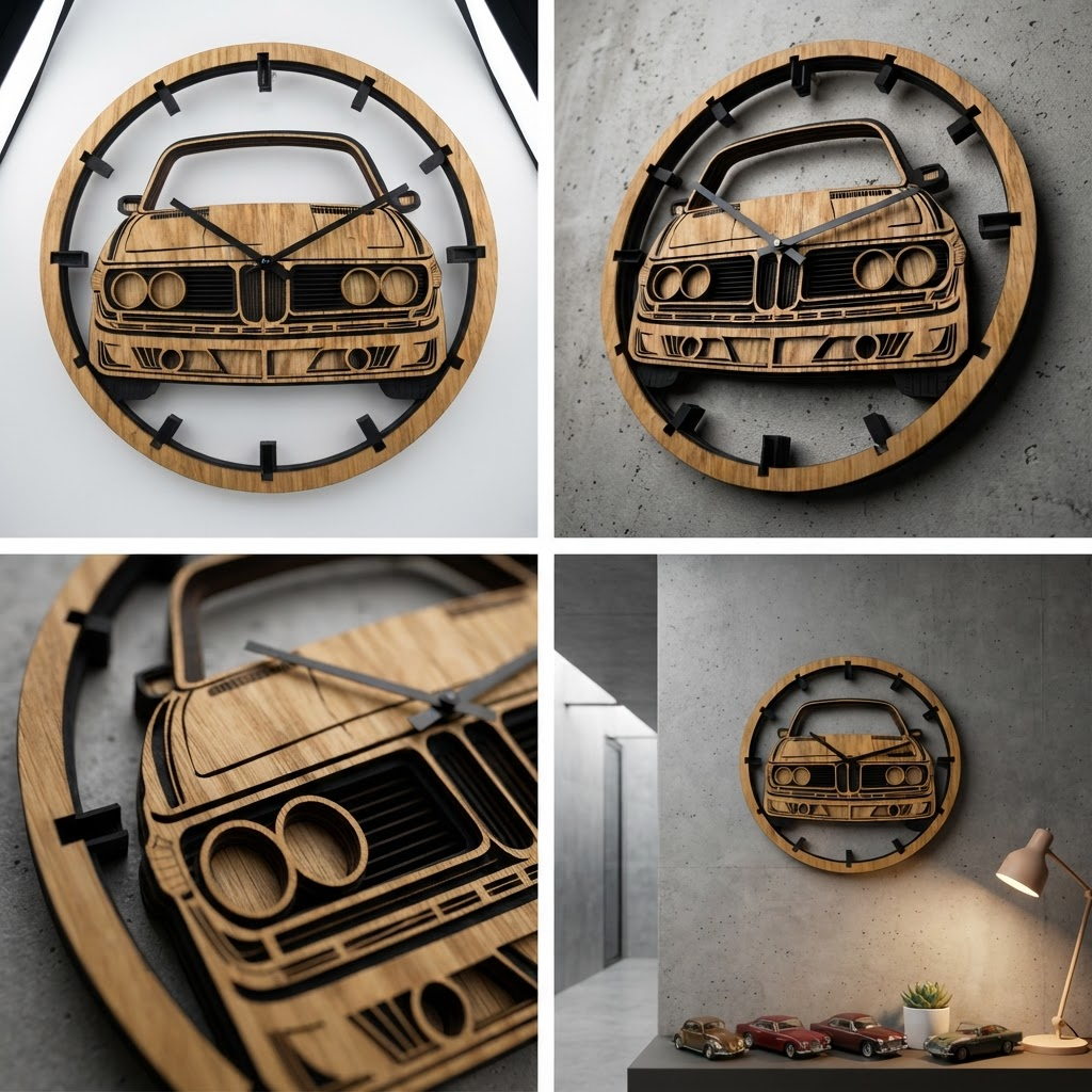 Bavaria Coupé oak wall clock