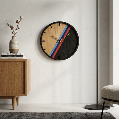 MotorSport – 3D Oak Wood Wall Clock
