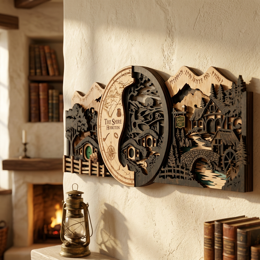 Fairytale Hillside Panel – Real Nature Oak Wood Wall Decor (T-Tatra)