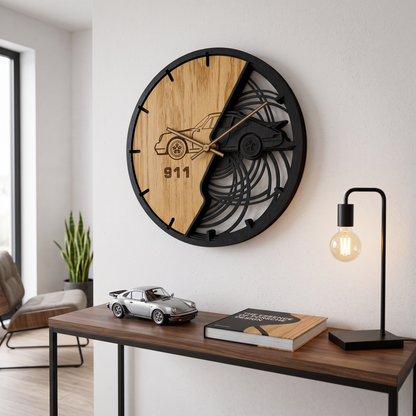 Sports Car – 3D Oak Wood Wall Clock