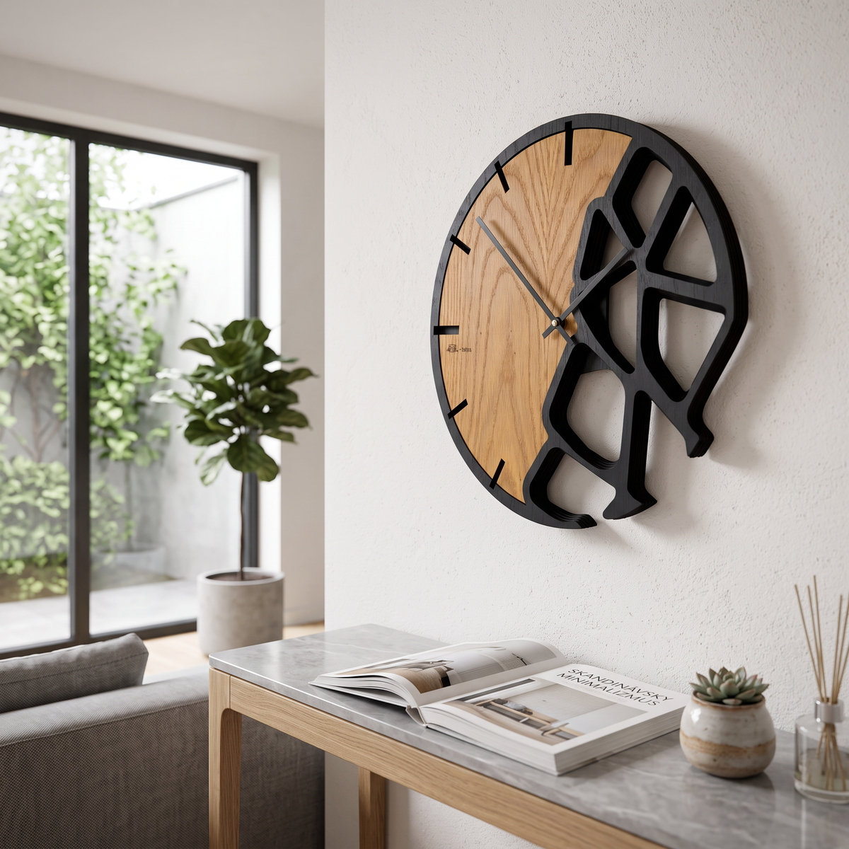 Terra – 3D Oak Wood Wall Clock