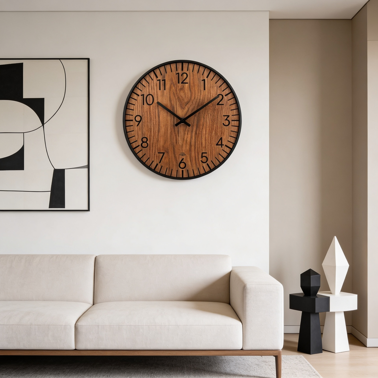 Shina – 3D Oak Wood Wall Clock (T-Tatra)