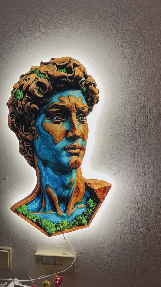 Luminous poster Moss wall decor David (Michelangelo)
