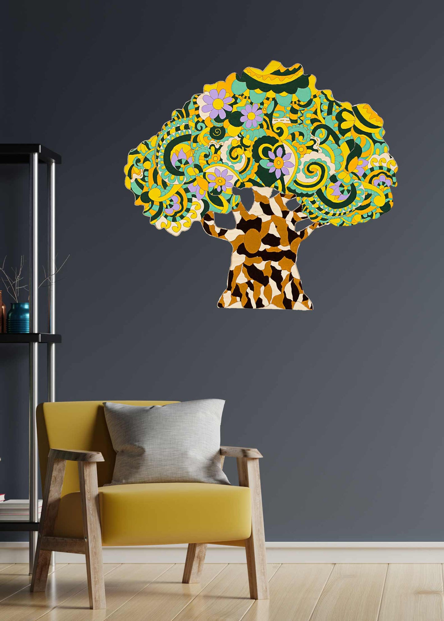 Mandala tree - Wooden coloring image - wall decoration