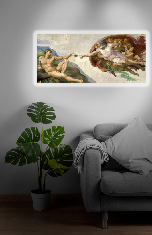 Luminous poster Creation of Adam